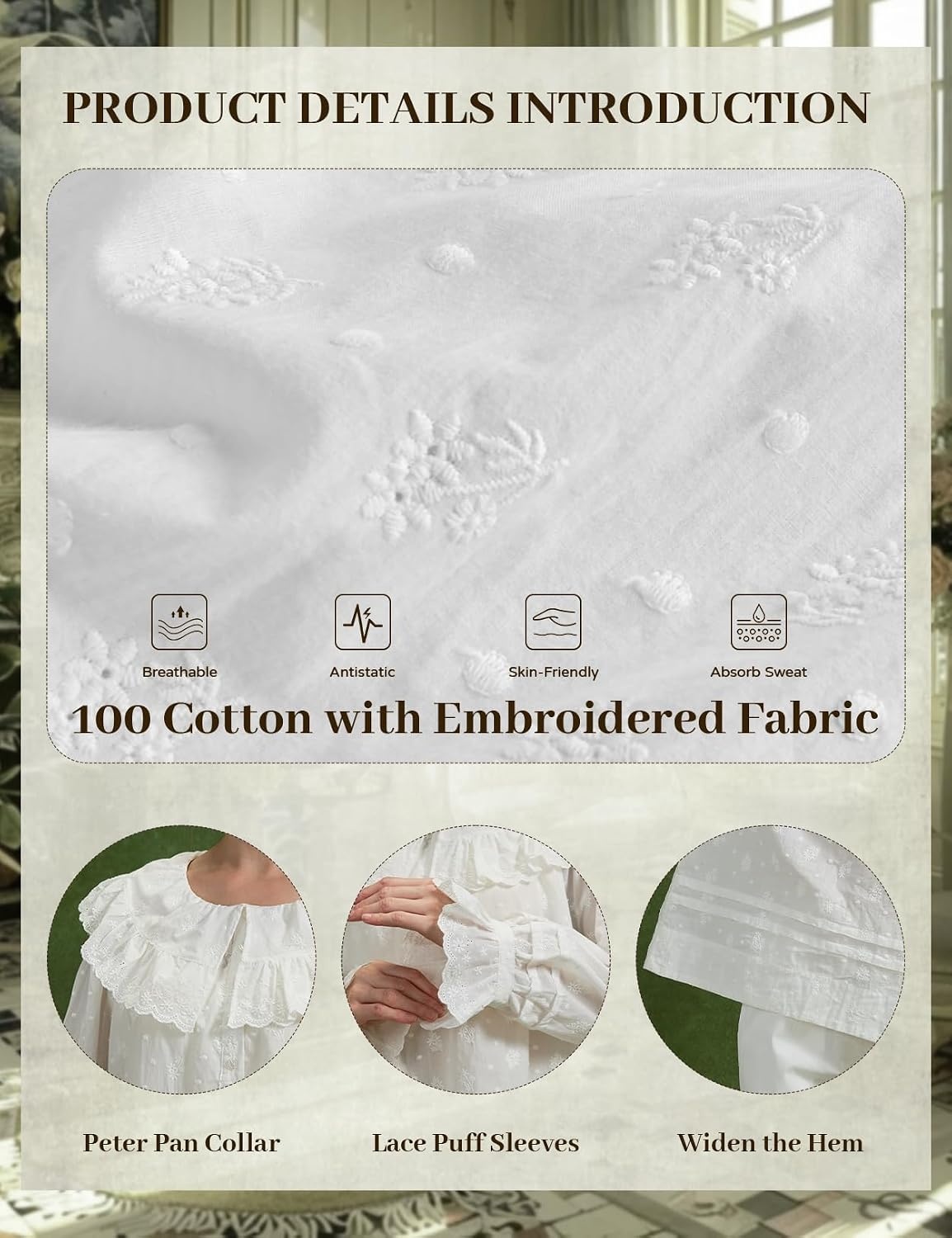 image:imageBEAUTELICATE Victorian Blouse 100 Cotton Ruffled Collar Bell Sleeves Cottagecore Shirt