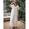 image:imageBEAUTELICATE 100 Cotton Embroidered Victorian Nightgown Vintage Sleepwear for Women