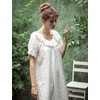 image:imageBEAUTELICATE 100 Cotton Embroidered Victorian Nightgown Vintage Sleepwear for Women