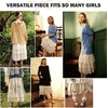 image:imageBEAUTELICATE 100 Cotton Half Slip Lightweight Skirt Extender Underskirt for Women 3 Tiered Lace HemCream