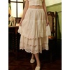 image:imageBEAUTELICATE 100 Cotton Half Slip Lightweight Skirt Extender Underskirt for Women 3 Tiered Lace HemIvory