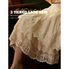 image:imageBEAUTELICATE 100 Cotton Half Slip Lightweight Skirt Extender Underskirt for Women 3 Tiered Lace HemIvory