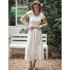 image:imageBEAUTELICATE 100 Cotton Half Slip Skirt Extender Vintage Underskirt with Lace TrimIvory