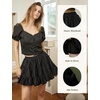image:imageBEAUTELICATE 100 Cotton Mini Skirt with Builtin Shorts 2 Side Pockets Aline Puffy Vintage SkirtBlack