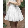 image:imageBEAUTELICATE 100 Cotton Mini Skirt with Builtin Shorts 2 Side Pockets Aline Puffy Vintage SkirtOffwhite