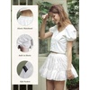image:imageBEAUTELICATE 100 Cotton Mini Skirt with Builtin Shorts 2 Side Pockets Aline Puffy Vintage SkirtOffwhite