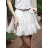 image:imageBEAUTELICATE 100 Cotton Mini Skirt with Builtin Shorts 2 Side Pockets Aline Puffy Vintage SkirtOffwhite