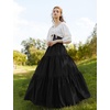image:imageBEAUTELICATE 100 Cotton Victorian Maxi Skirt Women Gypsy Medieval Renaissance Boho Skirt Full LengthBlack