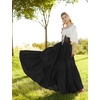image:imageBEAUTELICATE 100 Cotton Victorian Maxi Skirt Women Gypsy Medieval Renaissance Boho Skirt Full LengthBlack