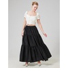 image:imageBEAUTELICATE 100 Cotton Victorian Maxi Skirt Women Gypsy Medieval Renaissance Boho Skirt Full LengthBlack
