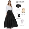 image:imageBEAUTELICATE 100 Cotton Victorian Maxi Skirt Women Gypsy Medieval Renaissance Boho Skirt Full LengthBlack