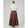 image:imageBEAUTELICATE 100 Cotton Victorian Maxi Skirt Women Gypsy Medieval Renaissance Boho Skirt Full LengthBrown
