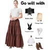 image:imageBEAUTELICATE 100 Cotton Victorian Maxi Skirt Women Gypsy Medieval Renaissance Boho Skirt Full LengthBrown