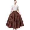 image:imageBEAUTELICATE 100 Cotton Victorian Maxi Skirt Women Gypsy Medieval Renaissance Boho Skirt Full LengthBrown