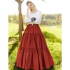 image:imageBEAUTELICATE 100 Cotton Victorian Maxi Skirt Women Gypsy Medieval Renaissance Boho Skirt Full LengthBurnt Orange