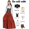 image:imageBEAUTELICATE 100 Cotton Victorian Maxi Skirt Women Gypsy Medieval Renaissance Boho Skirt Full LengthBurnt Orange