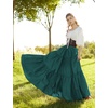 image:imageBEAUTELICATE 100 Cotton Victorian Maxi Skirt Women Gypsy Medieval Renaissance Boho Skirt Full LengthHunter Green