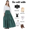 image:imageBEAUTELICATE 100 Cotton Victorian Maxi Skirt Women Gypsy Medieval Renaissance Boho Skirt Full LengthHunter Green