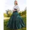 image:imageBEAUTELICATE 100 Cotton Victorian Maxi Skirt Women Gypsy Medieval Renaissance Boho Skirt Full LengthHunter Green