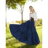 image:imageBEAUTELICATE 100 Cotton Victorian Maxi Skirt Women Gypsy Medieval Renaissance Boho Skirt Full LengthNavy Blue