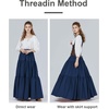 image:imageBEAUTELICATE 100 Cotton Victorian Maxi Skirt Women Gypsy Medieval Renaissance Boho Skirt Full LengthNavy Blue