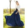 image:imageBEAUTELICATE 100 Cotton Victorian Maxi Skirt Women Gypsy Medieval Renaissance Boho Skirt Full LengthNavy Blue
