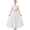 image:imageBEAUTELICATE 100 Cotton Victorian Maxi Skirt Women Gypsy Medieval Renaissance Boho Skirt Full LengthOffwhite