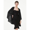 image:imageBEAUTELICATE Chiffon Shawl Bridal Wedding Wrap Long Evening Scarves ScarfBlack