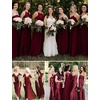 image:imageBEAUTELICATE Chiffon Shawl Bridal Wedding Wrap Long Evening Scarves ScarfBurgundy
