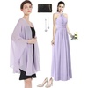 image:imageBEAUTELICATE Chiffon Shawl Bridal Wedding Wrap Long Evening Scarves ScarfLilac