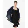 image:imageBEAUTELICATE Chiffon Shawl Bridal Wedding Wrap Long Evening Scarves ScarfMidnight Blue