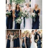 image:imageBEAUTELICATE Chiffon Shawl Bridal Wedding Wrap Long Evening Scarves ScarfMidnight Blue