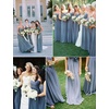 image:imageBEAUTELICATE Chiffon Shawl Bridal Wedding Wrap Long Evening Scarves ScarfSlate Blue