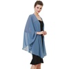 image:imageBEAUTELICATE Chiffon Shawl Bridal Wedding Wrap Long Evening Scarves ScarfSlate Blue