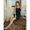 image:imageBEAUTELICATE Cotton Slip Dress for Women Adjustable Strap Round Neck Under DressBlack