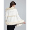 image:imageBEAUTELICATE Faux Fur Shawl Wrap Stole Shrug Bridal Winter Wedding with HookBeige