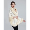 image:imageBEAUTELICATE Faux Fur Shawl Wrap Stole Shrug Bridal Winter Wedding with HookBeige