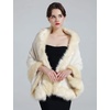 image:imageBEAUTELICATE Faux Fur Shawl Wrap Stole Shrug Bridal Winter Wedding with HookBeige