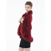 image:imageBEAUTELICATE Faux Fur Shawl Wrap Stole Shrug Bridal Winter Wedding with HookBurgundy
