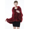 image:imageBEAUTELICATE Faux Fur Shawl Wrap Stole Shrug Bridal Winter Wedding with HookBurgundy