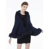 image:imageBEAUTELICATE Faux Fur Shawl Wrap Stole Shrug Bridal Winter Wedding with HookStyle1navy Blue