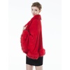 image:imageBEAUTELICATE Faux Fur Shawl Wrap Stole Shrug Bridal Winter Wedding with HookTrue Red
