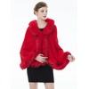 image:imageBEAUTELICATE Faux Fur Shawl Wrap Stole Shrug Bridal Winter Wedding with HookTrue Red