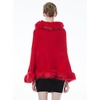 image:imageBEAUTELICATE Faux Fur Shawl Wrap Stole Shrug Bridal Winter Wedding with HookTrue Red