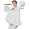 image:imageBEAUTELICATE Faux Fur Shawl Wrap Stole Shrug Bridal Winter Wedding with HookWhite