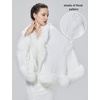 image:imageBEAUTELICATE Faux Fur Shawl Wrap Stole Shrug Bridal Winter Wedding with HookWhite