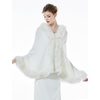image:imageBEAUTELICATE Faux Fur Shawl Wrap Stole Shrug Bridal Winter Wedding with HookWhite