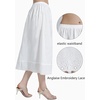 image:imageBEAUTELICATE Half Slip Skirt Extender with Lace Embroidery 100 Cotton Vintage UnderskirtIvory32 Length