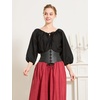 image:imageBEAUTELICATE Peasant Blouse Cotton Renaissance Faire Top Victorian Off ShoulderBlack