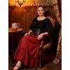 image:imageBEAUTELICATE Peasant Blouse Cotton Renaissance Faire Top Victorian Off ShoulderBlack